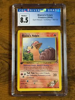 Pokemon Blaine's Vulpix 2000 Gym Heroes - 1st Ed. 65/132 CGC 8.5 - Image 1