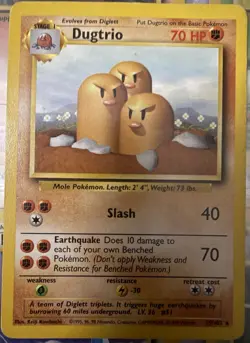 Pokemon TCG Dugtrio 19/102 Base Set English - Image 1