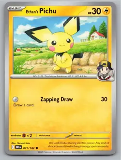 2025 POKEMON ETHAN'S PICHU DESTINED RIVALS 071/182 COMMON NM - Image 1