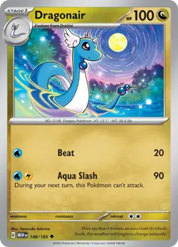 Pokemon TCG Dragonair - 148/165 #148/165 Reverse Holo Scarlet & Violet 151 NM - Image 1