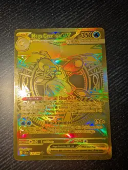Mega Greninja EX 122/086 Evolutions Secret Rare Full Art Gold Holo - Image 1