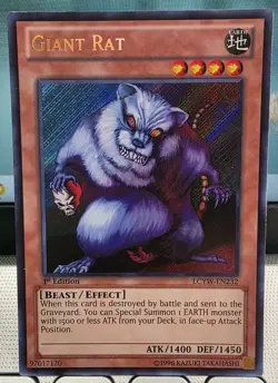 Yugioh Collector's Giant Rat LCYW-EN232 Secret Rare 1st Ed +BONUS - Image 1