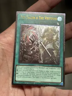 Yugioh The Fallen & The Virtuous Ultimate Rare UP01-EN006 NM Condition - Image 1