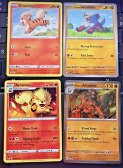 Pokemon TCG Growlithe Arcanine Lot (4) Various Sets Holo Regular NM Cards - Image 1
