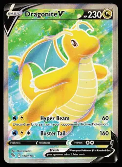 Dragonite V 076/078 Holo Ultra Rare Pokemon GO Pokemon Card - Image 1