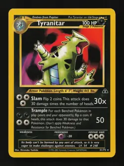 Tyranitar 31/75 Unlimited Rare Neo Discovery Pokemon Cards - Image 1