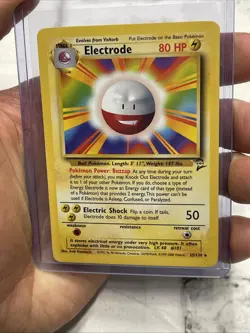 Pokemon TCG Electrode 25/130 Non-Holo Rare Base Set 2 NM Pokemon Card WOTC Vtg - Image 1