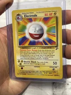 Pokemon TCG Electrode 25/130 Non-Holo Rare Base Set 2 NM Pokemon Card WOTC Vtg - Image 2