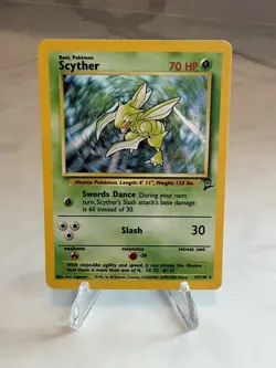 Scyther 17/130 Holo Rare Base Set 2 Pokemon Card WOTC Vintage Near Mint - Image 1