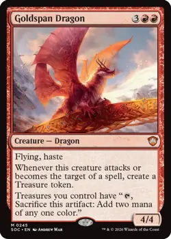 Goldspan Dragon 245 Commander: Secrets of Strixhaven Magic: The Gathering NM - Image 1