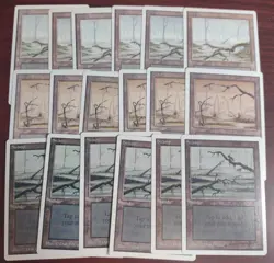 18 SWAMP mtg MP-HP 6 Each Art PLAYED Unlimited Edition Basic Land Vintage Mana - Image 1
