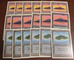 18 ISLAND mtg 6 EACH Variant MP Unlimited Edition Basic Land Vintage Blue Mana - Image 1