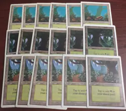 18 FOREST mtg 6 EACH Art PLAYED Unlimited Edition Basic Land Vintage Green Mana - Image 1