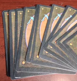 11 FOREST (Eyes) mtg LP-MP Unlimited Edition Basic Land Vintage Green Mana - Image 2