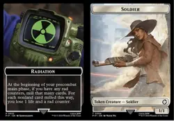 1x Radiation (0022) // Soldier (0004) - Foil - Double-Sided Token MTG - Universe - Image 1