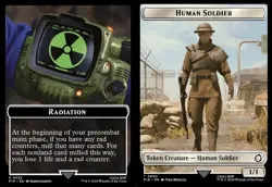 1x Radiation (0022) // Human Soldier (0003) - Foil - Double-Sided Token MTG - Un - Image 1
