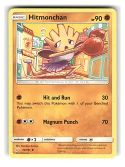 Hitmonchan 74/181 Uncommon Team Up Pokemon Lightly Played - Image 1
