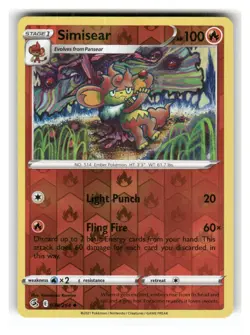 Simisear 038/264 Uncommon Fusion Strike Pokemon Reverse Holo Near Mint - Image 1