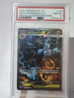 2025 Pokemon PFL Mega Charizard X ex Special Illustration Rare #125/094 PSA 10 - Image 1