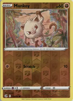 Mankey 133/264 Common Fusion Strike Pokemon Reverse Holo Near Mint - Image 1