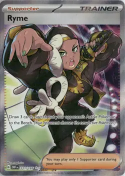 Ryme 221/197 Ultra Rare Obsidian Flames Pokemon Holo Near Mint - Image 1