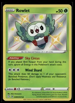 Rowlet SV001/SV122 Shining Fates Shiny Vault Rare Shiny Pokemon - Image 1