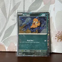 Pokemon TCG Scraggy Black Star Promo SVP186 Cosmos Holo Card - Image 1