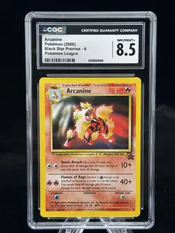 Arcanine #6 Black Star Promo Pokemon League 2000 CGC 8🔥 - Image 1