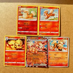 Arcanine ex & Growlithe Pokemon TCG Lot 5 ENG Holo Full Art - Image 1