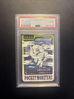 1997 Pocket Monsters Vaporeon #134 Bandai Carddass Vending PSA 9 MINT - Image 3