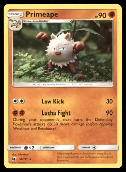Primeape 51/111 Rare Crimson Invasion Pokemon Lightly Played - Image 1