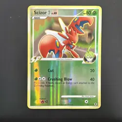 2009 POKEMON RISING RIVALS - SCIZOR 48/111-UNCOMMON-REVERSE HOLO-NM/LP BC24 - Image 1