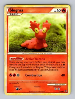 Slugma 67/90 Common HGSS Undaunted Pokemon Lightly Played - Image 1
