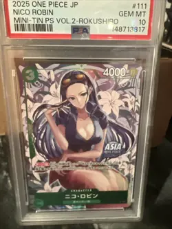 2025 One Piece Tin Set Vol 2 111 Nico Robin Both Slabs Asia STAMP PSA 10 - Image 3