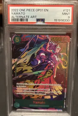Bandai Yamato OP01-121 Romance Dawn Secret Rare Foil Alternate Art PSA 9 One Pi… - Image 1