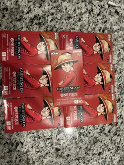 One Piece TCG OP-13 Carrying On His Will Sleeved Booster Pack Lot Of 7 Sealed - Image 1