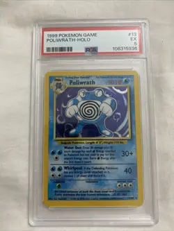1999 Pokemon Poliwrath Holo Base Set 13/102 PSA 5 - Image 1