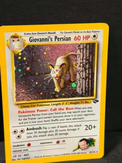 Pokemon GIOVANNI'S PERSIAN 8/132 HOLO RARE Stage 1 Playing Card TCG ** L@@K * - Image 2