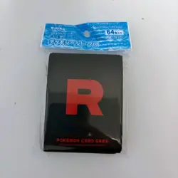 Pokemon Center Japan Team Rocket Card Sleeves Logo Black Red NEW 64ct TCG - Image 1