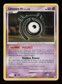 Unown [M] 66/123 Mysterious Treasures Pokemon Card -B6 - Image 1