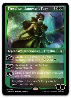 Freyalise, Llanowar's Fury (Foil Etched) #560 NM Commander Masters CMM Magic MTG - Image 1