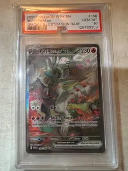 2025 POKEMON WHT EN-WHITE FLARE SPECIAL ILLUSTRATION RARE RESHIRAM EX PSA 10 - Image 1