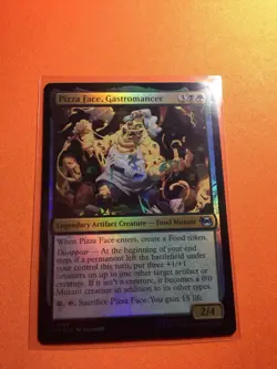 MTG Magic The Gathering Pizza Face, Gastromancer Foil MTM Golgari TMNT Food - Image 1