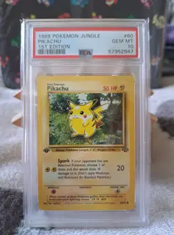 Pikachu 1st Edition Jungle 60/64 PSA 10 Gem Mint Pokemon Card 1999 Vintage - Image 1
