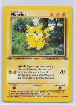 Pikachu 60/64 Common Jungle Pokemon 1st Edition Damaged - Image 1