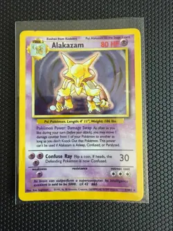 Alakazam 1/102 Holo Rare Base Set Unlimited Pokemon HP - Image 1