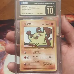 Nintendo Pokemon TCG Rocket Gang Mankey 056 Japanese 1997 Regular CGC Graded - Image 1