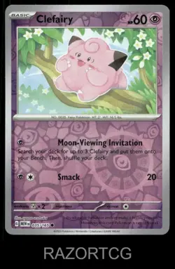 CLEFAIRY 035/165 C 151 POKEMON REVERSE HOLO NM/M - Image 1