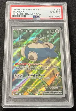2023 POKEMON SVP EN-SV BLACK STAR PROMO 151 ELITE TRAINER BOX SNORLAX PSA 10 - Image 1