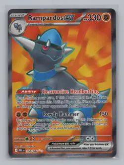 Rampardos ex 100/084 ME05: Pitch Black NM Pokemon TCG Ultra Rare - Image 1